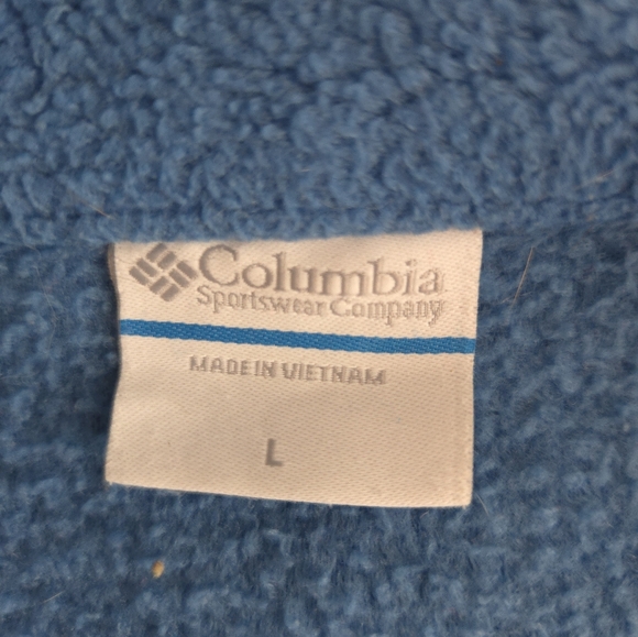 Columbia Fleece Jacket Women's Large Blue  Full Zip Sweater Mock Neck - Picture 7 of 8